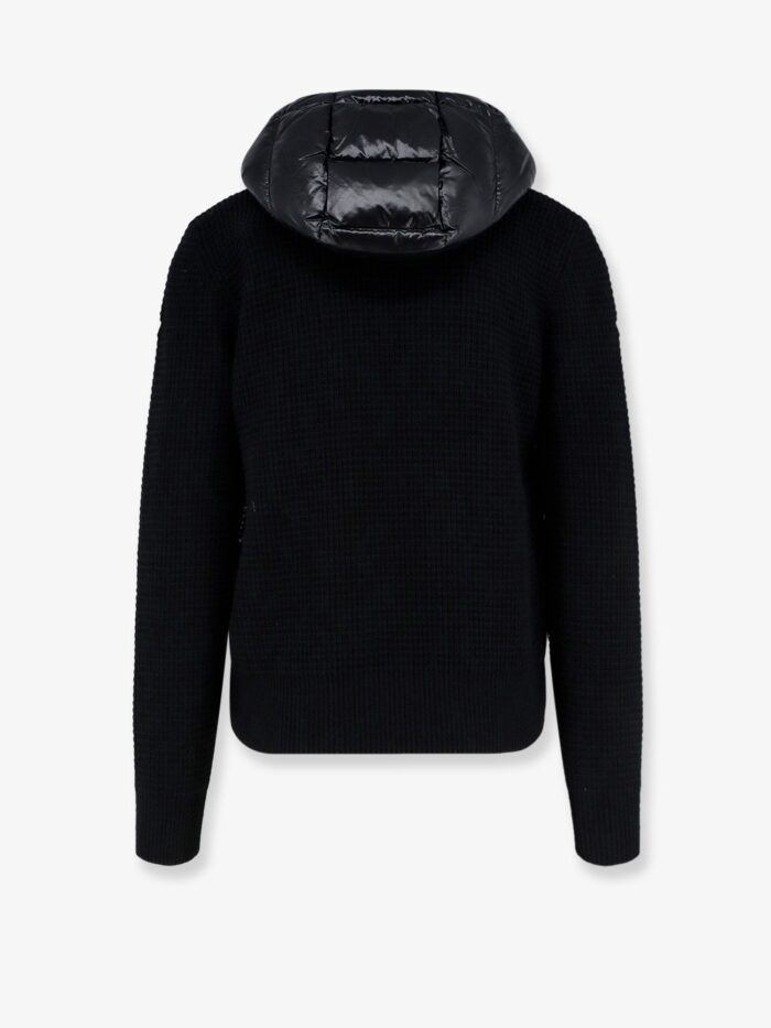 Moncler Nylon Jacket With Wool And Cashmere Blend Sleeves