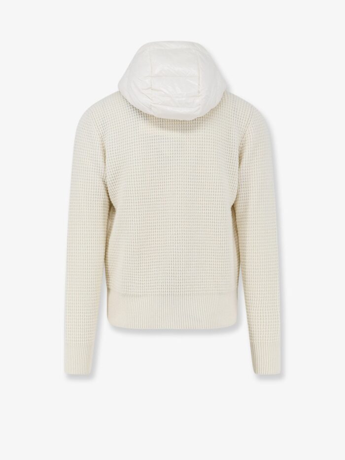Moncler Nylon Jacket With Wool And Cashmere Blend Sleeves