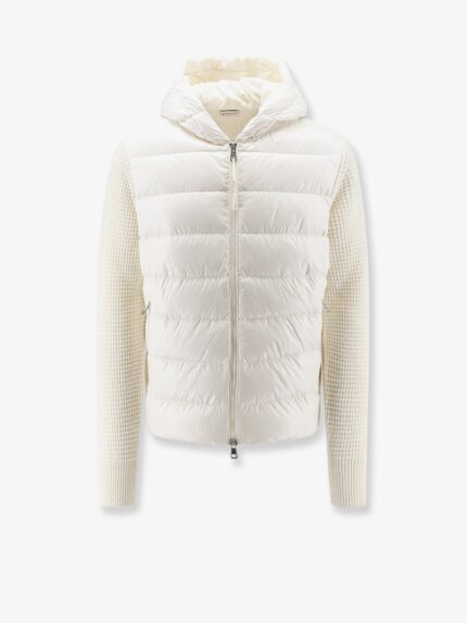 Moncler Nylon Jacket With Wool And Cashmere Blend Sleeves