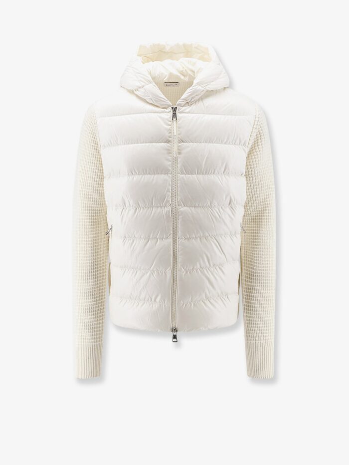 moncler nylon jacket with wool and cashmere blend sleeves Moncler Nylon Jacket With Wool And Cashmere Blend Sleeves