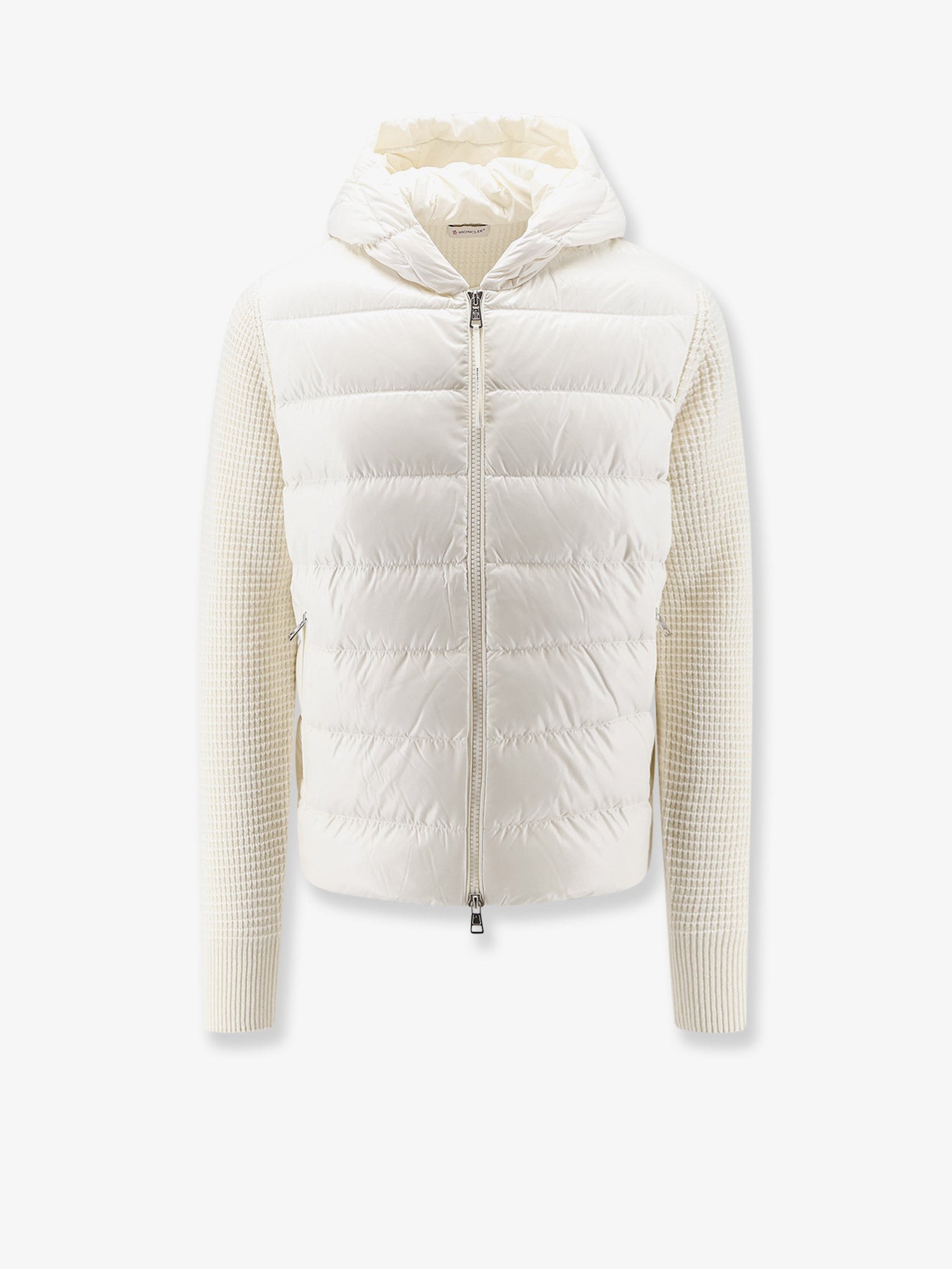 Moncler Nylon Jacket With Wool And Cashmere Blend Sleeves