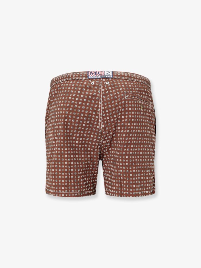 MC2 SAINT BARTH Nylon Swim Shorts With All-over Micro Pattern