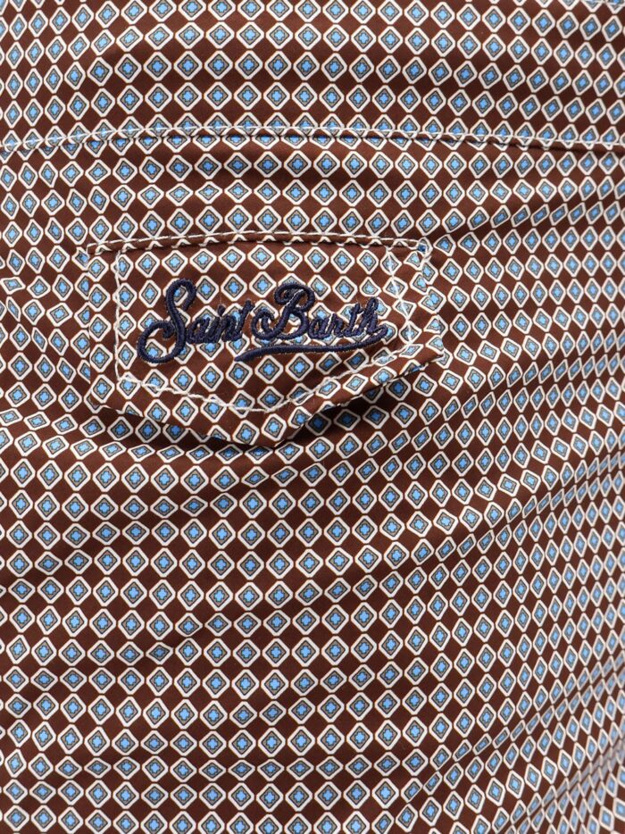 Mc2 Saint Barth Nylon Swim Shorts With Micro-pattern
