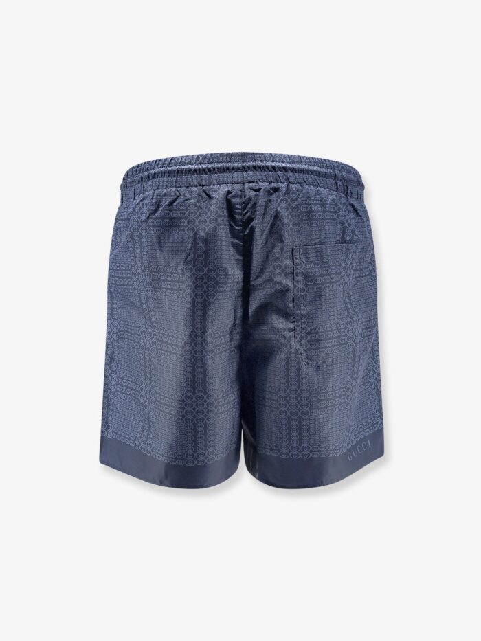 Nylon Swim Trunks With All-over Gucci Incrocio Print