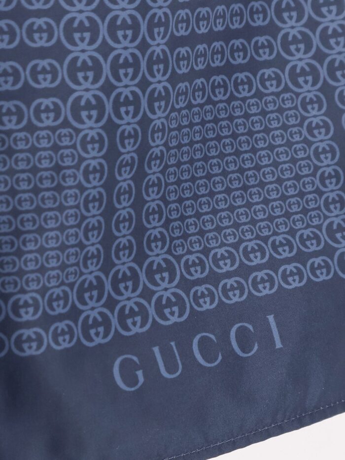 Nylon Swim Trunks With All-over Gucci Incrocio Print