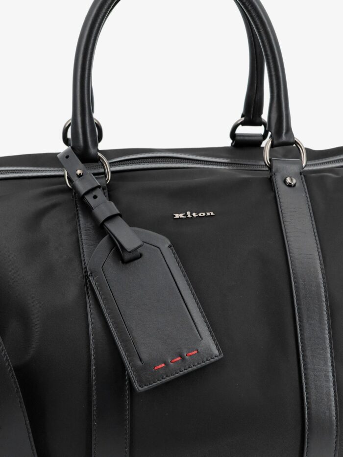 KITON CIRO PAONE Nylon Travel Bag With Leather Inserts