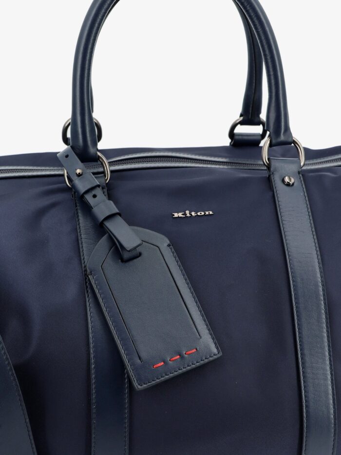 KITON CIRO PAONE Nylon Travel Bag With Leather Inserts