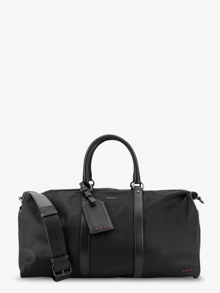 kiton ciro paone nylon travel bag with leather inserts KITON CIRO PAONE Nylon Travel Bag With Leather Inserts