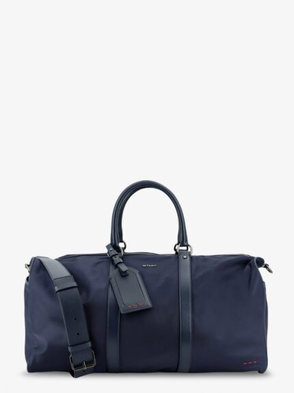 KITON CIRO PAONE Nylon Travel Bag With Leather Inserts