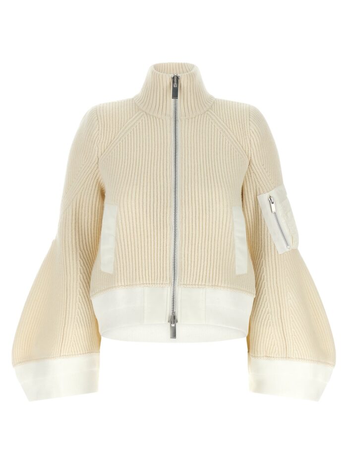 sacai 'nylon twill x wool knit' blouson SACAI 'Nylon Twill X Wool Knit' Blouson