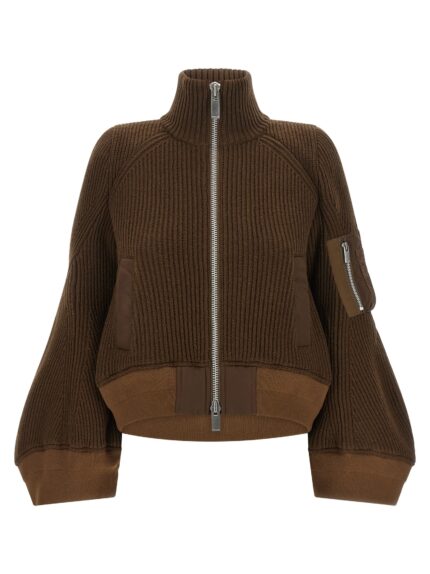 SACAI 'Nylon Twill X Wool Knit' Blouson
