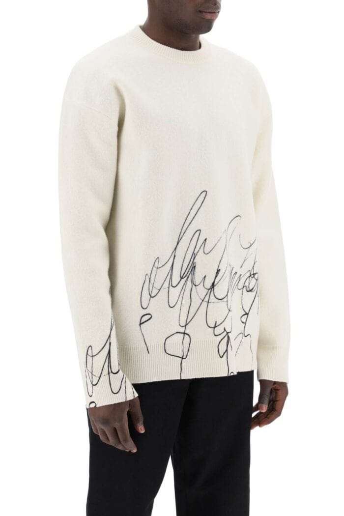 OAMC Scribble Print Wool Cotta Pullover