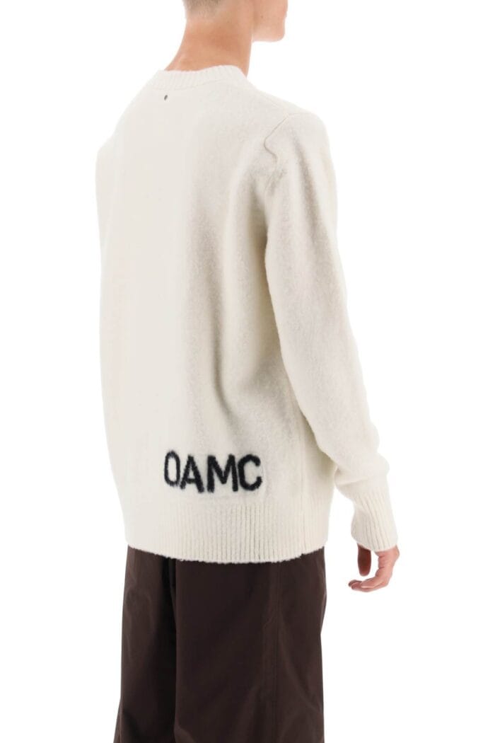 Oamc Wool Sweater With Jacquard Logo