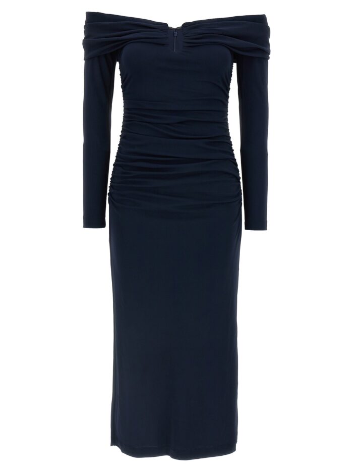 carolina herrera 'off shoulder 3/4 slv ruched midi' dress CAROLINA HERRERA 'Off-Shoulder 3/4 SLV Ruched Midi' Dress