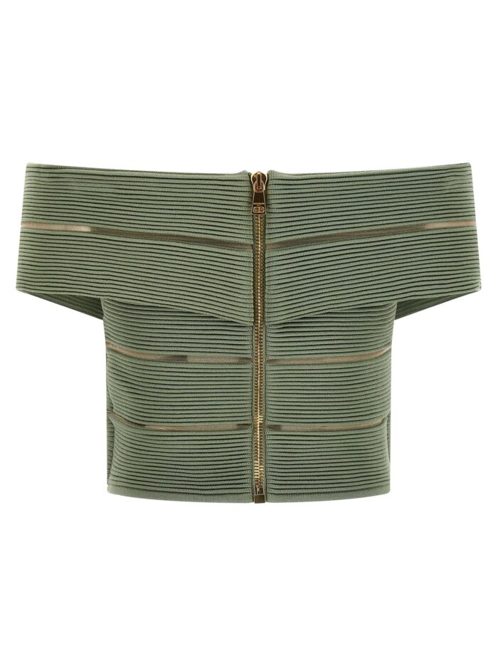 Balmain Off-the-shoulder Crop Top