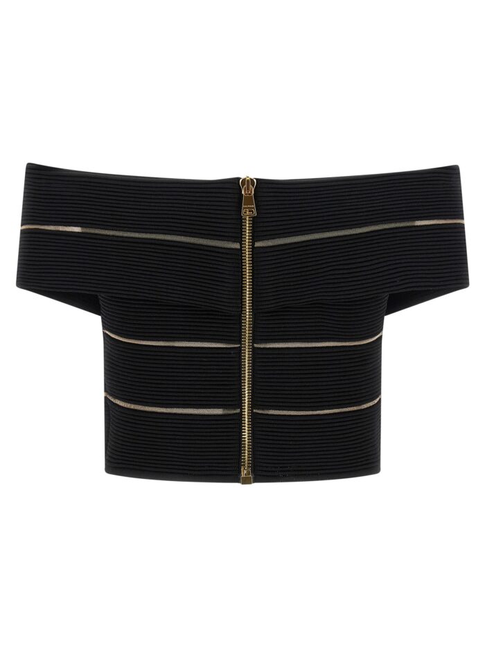 Balmain Off-the-shoulder Crop Top