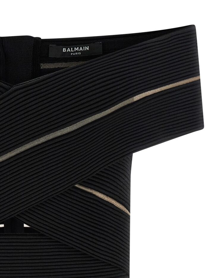 Balmain Off-the-shoulder Crop Top