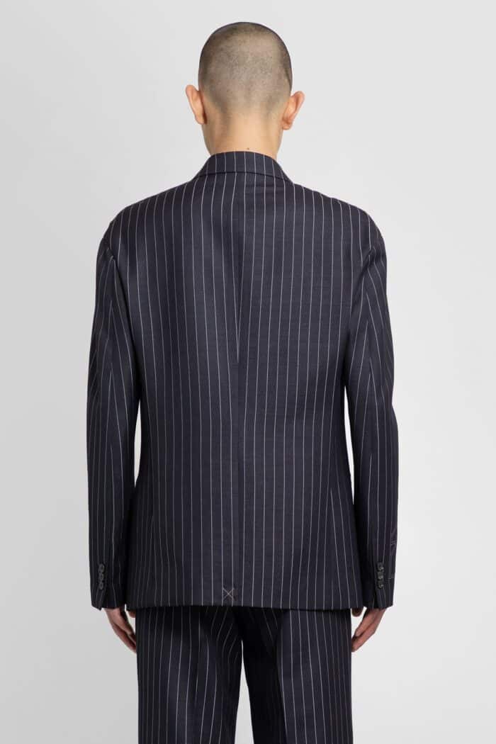 OFF-WHITE 23 Pinstripe Wool Buffalo Slim Blazer