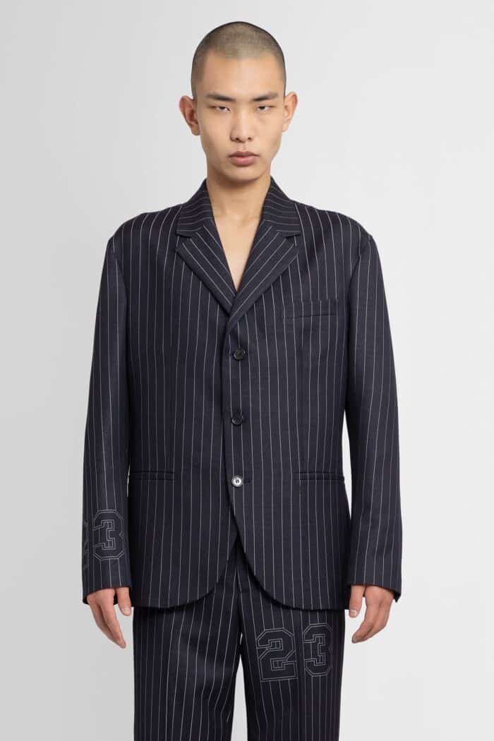 OFF-WHITE 23 Pinstripe Wool Buffalo Slim Blazer