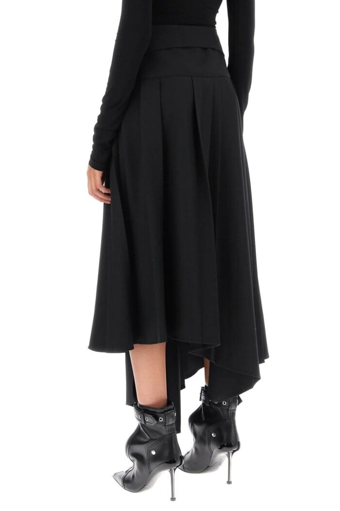 Off-white Belted Tech Drill Pleated Skirt