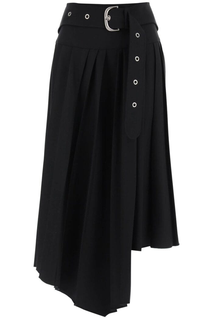 Off-white Belted Tech Drill Pleated Skirt