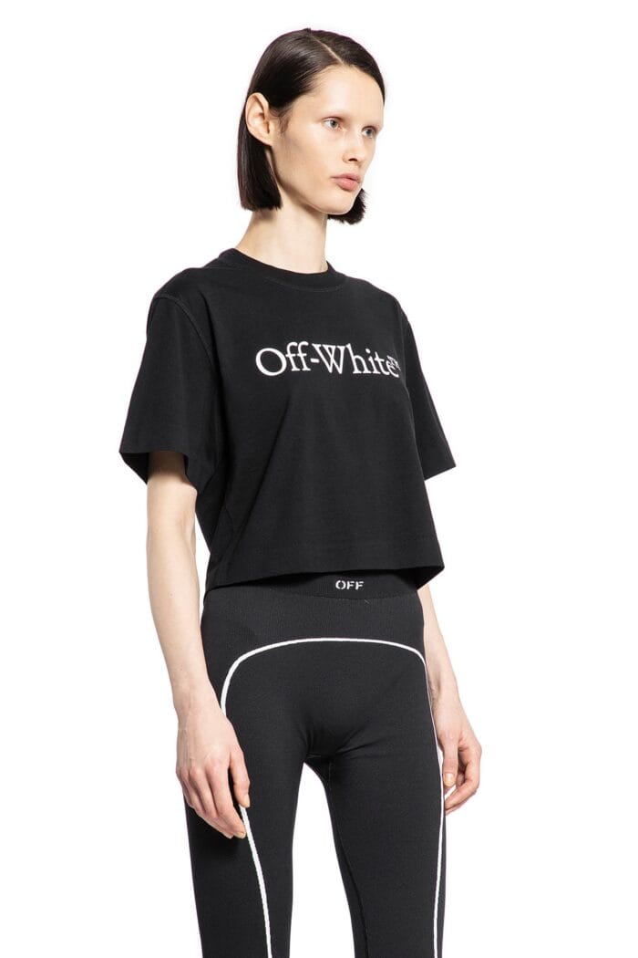 OFF-WHITE Big Bookish Logo Cropped Tee