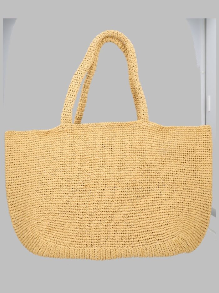 Off-white BORSA TOTE IN RAFIA CON RICAMO