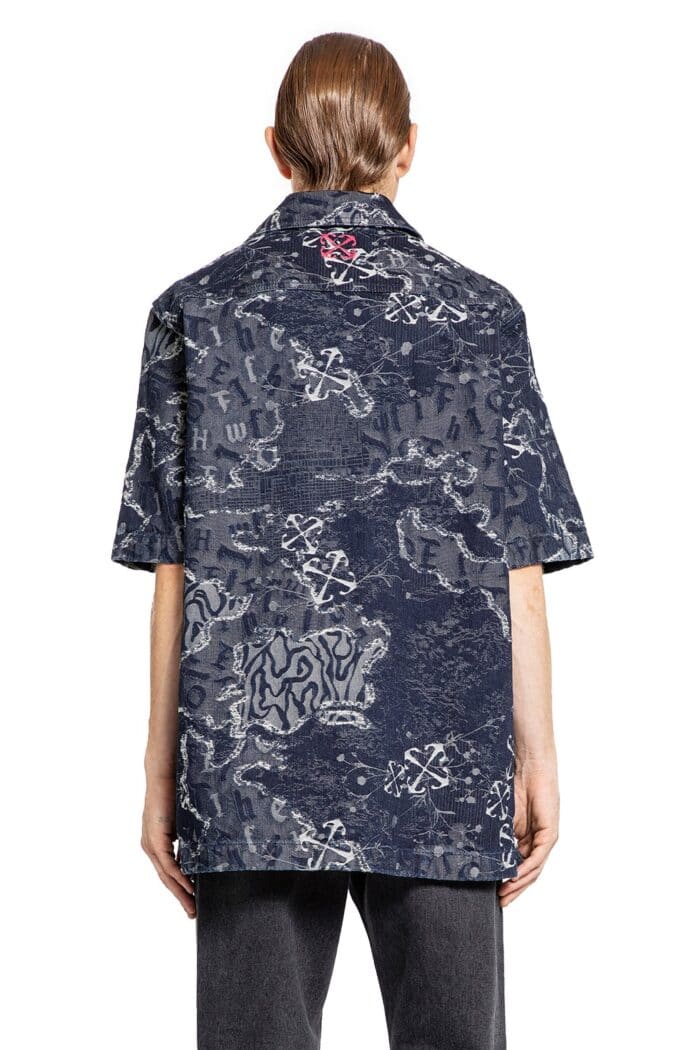 OFF-WHITE Camo Jacquard Denim Bowling Shirt