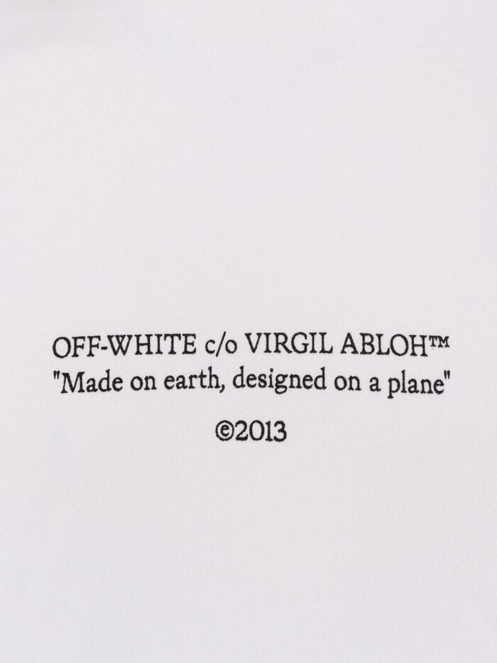 Off-White Cotton Sweatshirt With Frontal Logo Print