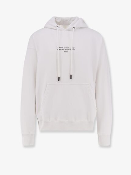Off-White Cotton Sweatshirt With Frontal Logo Print