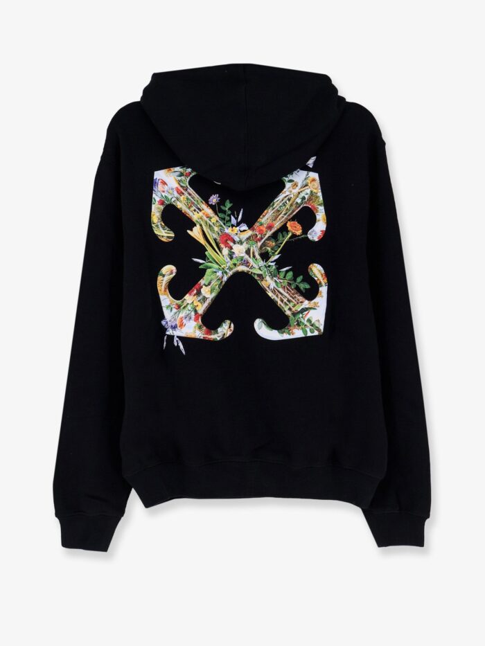 Off-White Cotton Sweatshirt With Multicolor Print