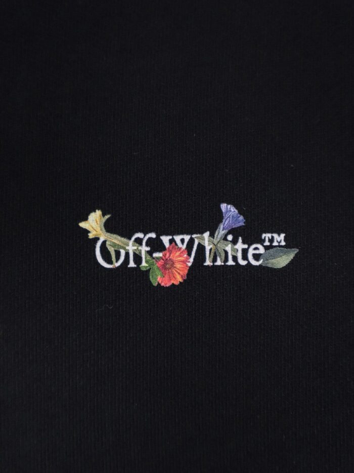 Off-White Cotton Sweatshirt With Multicolor Print