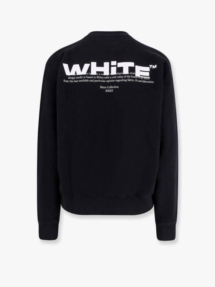 Off White Cotton Sweatshirt With Printed Logo On The Front