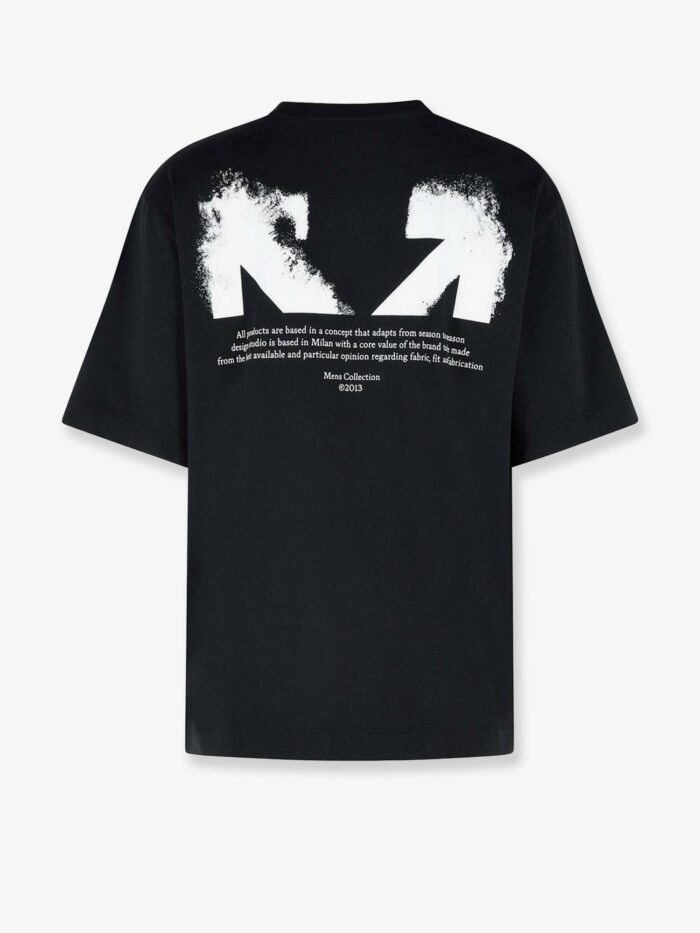 Off-White Cotton T-shirt With Frontal Logo Print