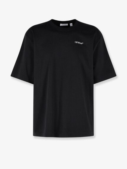 Off-White Cotton T-shirt With Frontal Logo Print