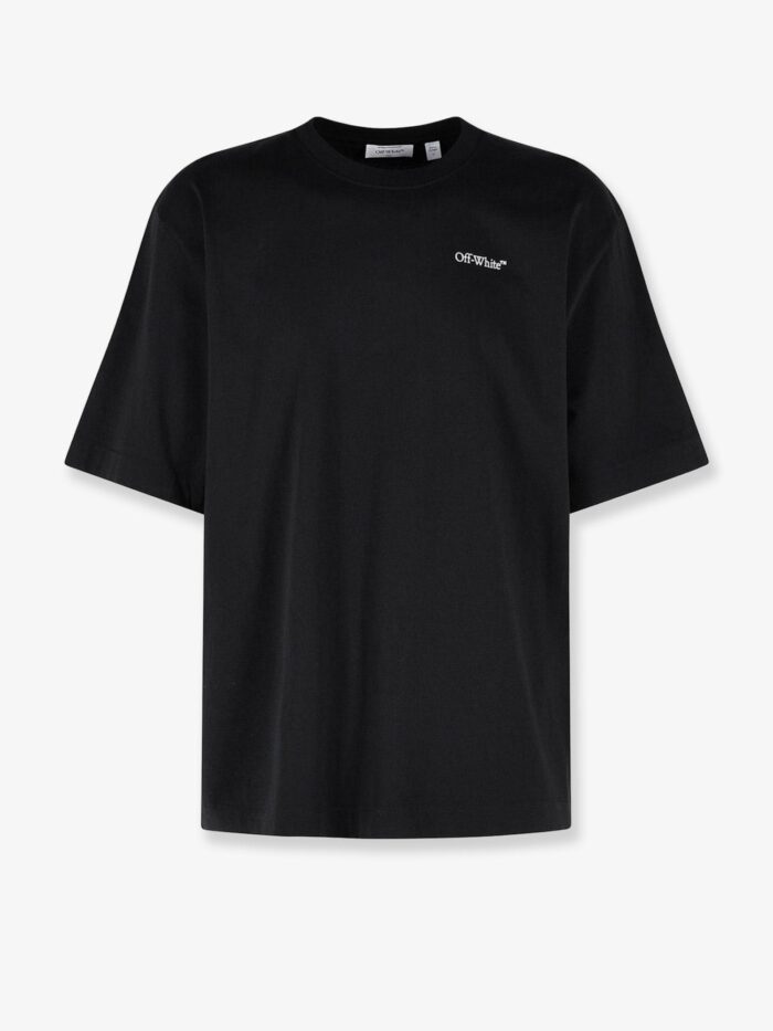 Off-White Cotton T-shirt With Frontal Logo Print