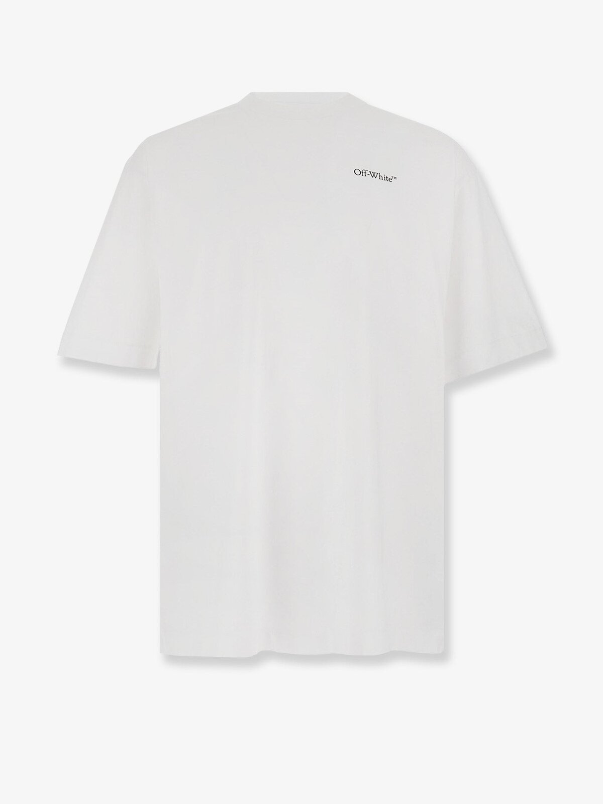 Off-White Cotton T-shirt With Frontal Logo