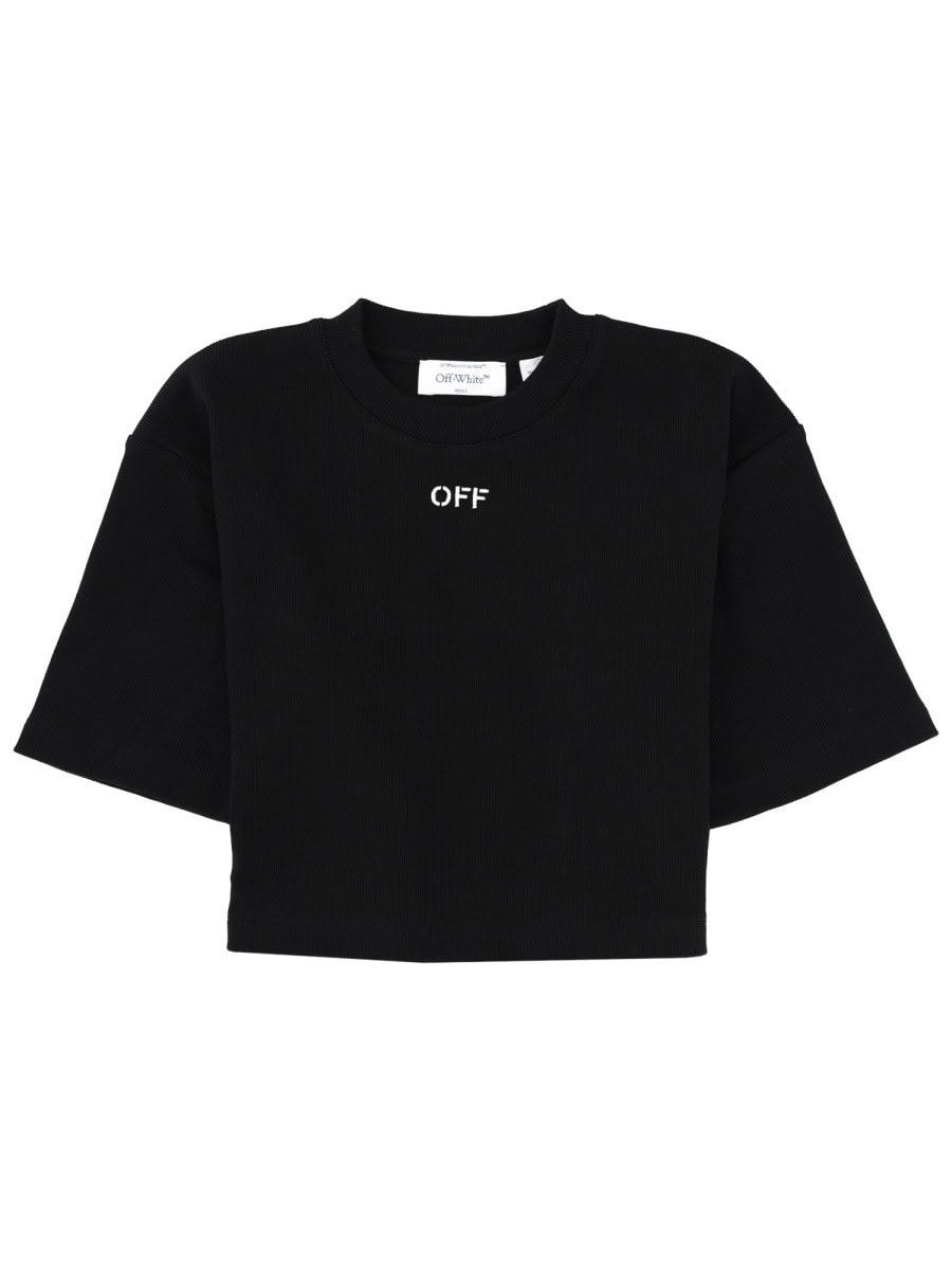Off-white CROPPED T-SHIRT WITH LOGO
