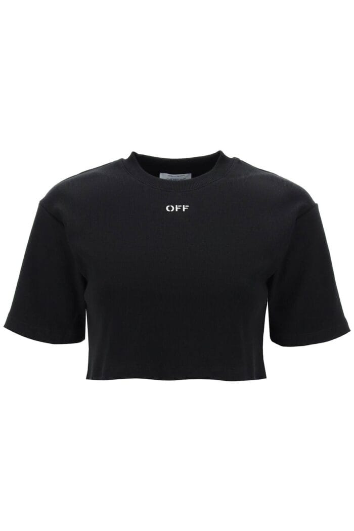 OFF-WHITE Cropped T-shirt With Off Embroidery