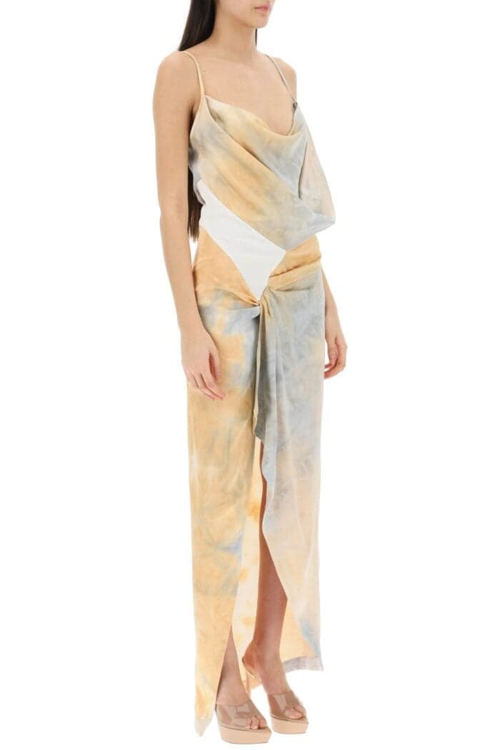 Off-white Draped Tie-dye Dress