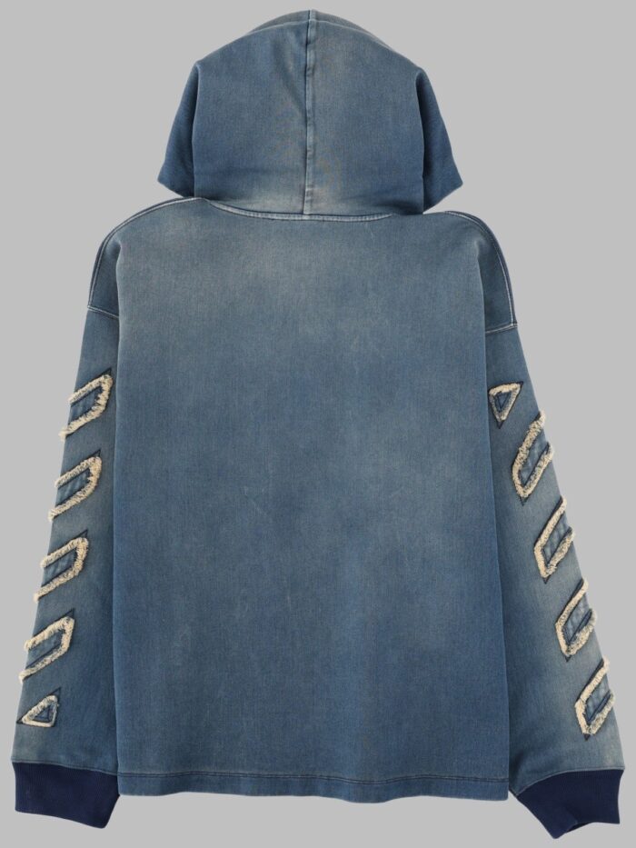 Off-white FELPA IN DENIM CON DETTAGLI "DIAG"