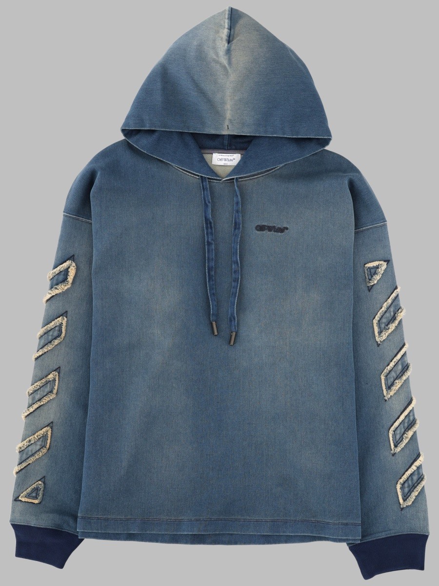 Off-white FELPA IN DENIM CON DETTAGLI "DIAG"