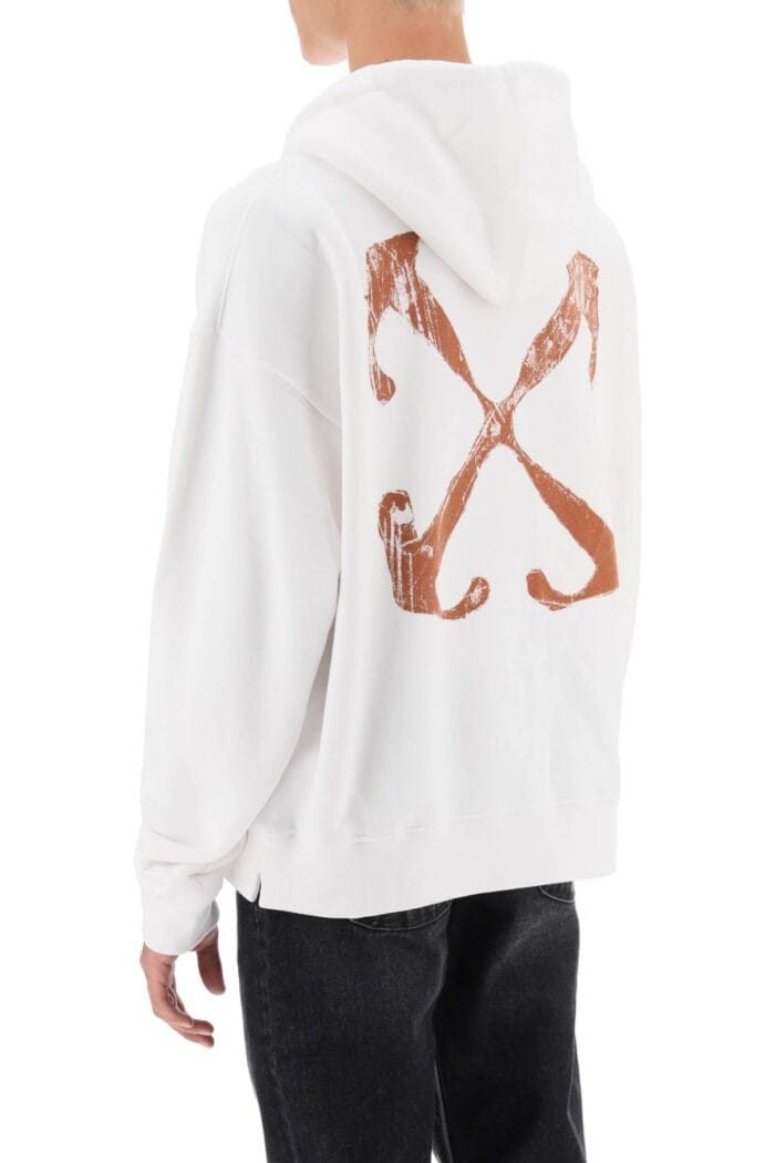 Off-white Hoodie With Back Arrow Print