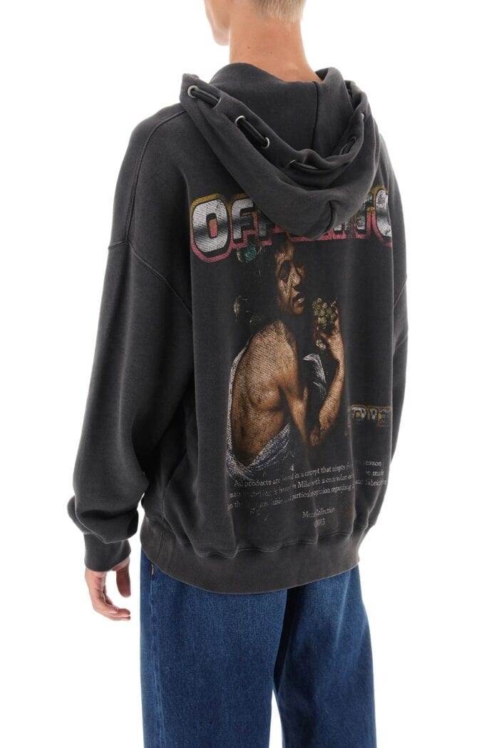 Off-white Hoodie With Back Bacchus Print