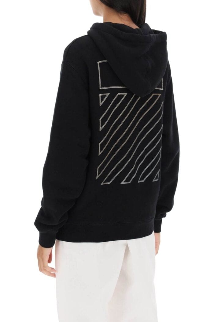 Off-white Hoodie With Back Embroidery