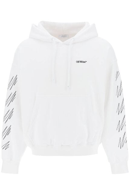 Off-white Hoodie With Contrasting Topstitching