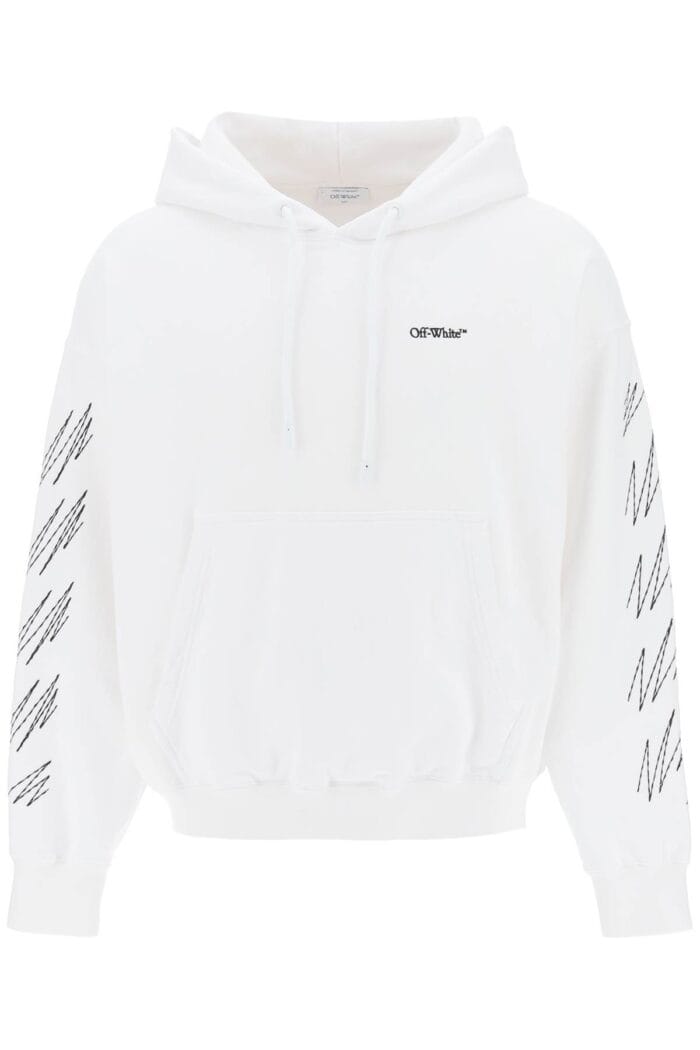 Off-white Hoodie With Contrasting Topstitching