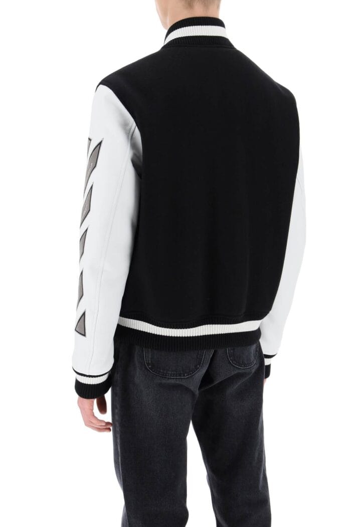 OFF-WHITE Lea Varsity Bomber Jacket