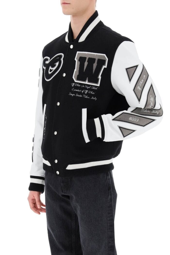 OFF-WHITE Lea Varsity Bomber Jacket