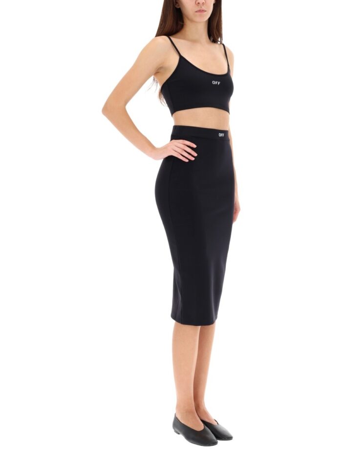 Off-white MIDI SKIRT WITH LOGO